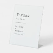 Eenvoudige moderne bruiloft gunsten voetstuk teken reclamebord met voetstuk (Voorkant)