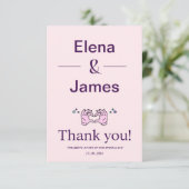 Eenvoudige moderne bruiloft - Hartelijk dank Bedankkaart (Staand voorkant)