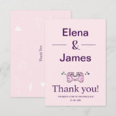 Eenvoudige moderne bruiloft - Hartelijk dank Bedankkaart (Voorkant / Achterkant)