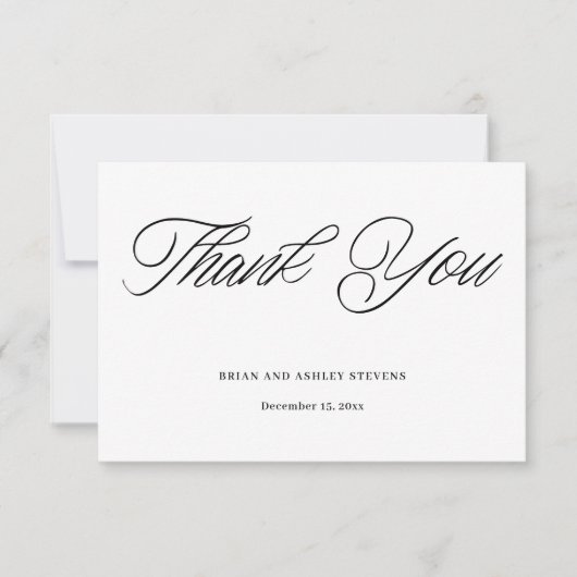 Eenvoudige moderne bruiloft - Hartelijk dank Bedankkaart (Voorkant)