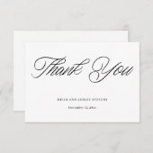 Eenvoudige moderne bruiloft - Hartelijk dank Bedankkaart (Voorkant / Achterkant)