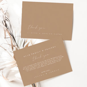 Eenvoudige moderne bruiloft - Hartelijk dank Bedankkaart