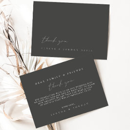 Eenvoudige moderne bruiloft - Hartelijk dank Bedankkaart