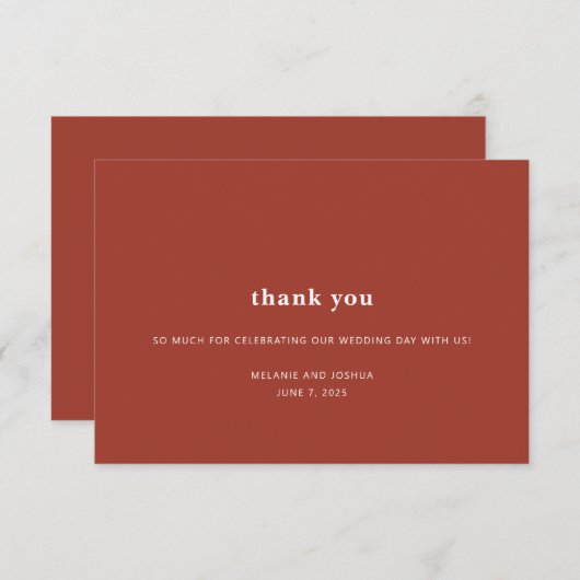 Eenvoudige moderne bruiloft - Hartelijk dank | Ter Informatiekaartje (Voorkant / Achterkant)