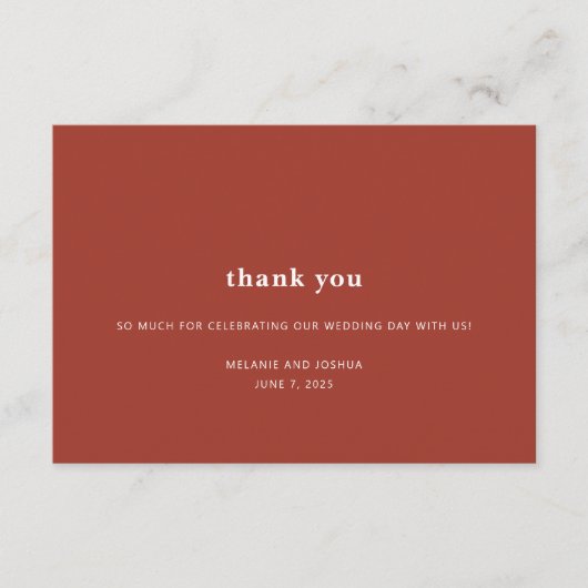 Eenvoudige moderne bruiloft - Hartelijk dank | Ter Informatiekaartje (Voorkant)