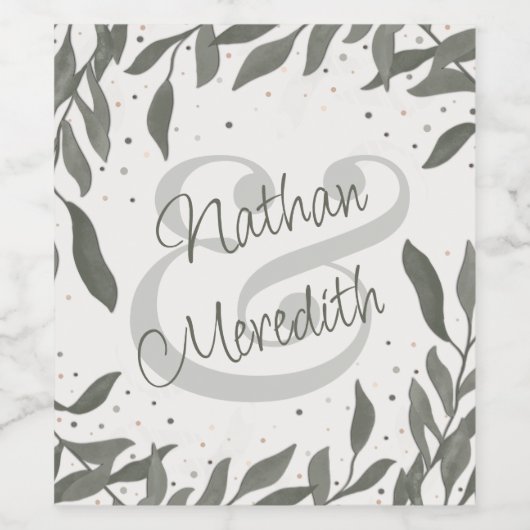 Eenvoudige moderne bruiloft laat maatwerk zien wijn etiket (Enkel label)