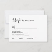 Eenvoudige moderne bruiloft maaltijd keuzes RSVP k (Voorkant)