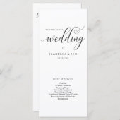 Eenvoudige moderne bruiloft massa / ceremonie prog programmakaart (Voorkant / Achterkant)