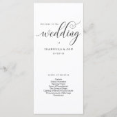 Eenvoudige moderne bruiloft massa / ceremonie prog programmakaart (Voorkant)