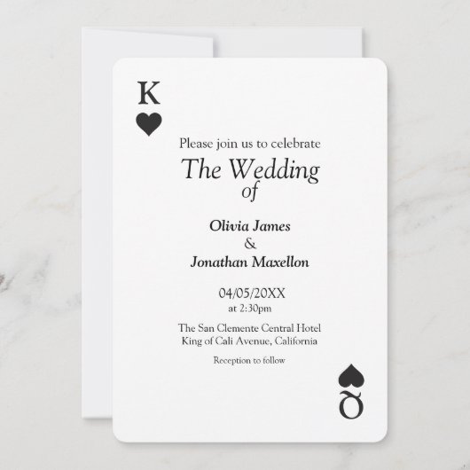 Eenvoudige moderne bruiloft met aangepaste foto kaart (Achterkant)