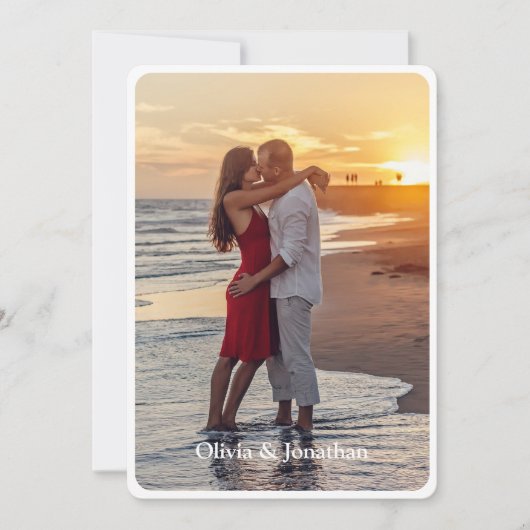 Eenvoudige moderne bruiloft met aangepaste foto kaart (Voorkant)