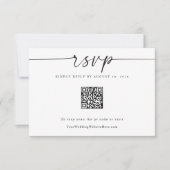 Eenvoudige moderne bruiloft QR Code Hart RSVP-kaar RSVP Kaartje (Voorkant)