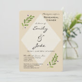 Eenvoudige moderne bruiloft repetitie diner uitnod kaart (Staand voorkant)