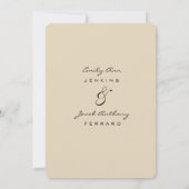 Eenvoudige moderne bruiloft repetitie diner uitnod kaart (Achterkant)