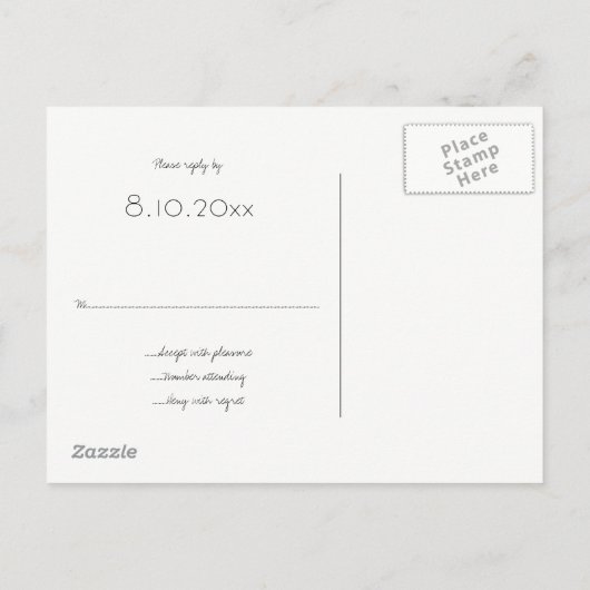 Eenvoudige moderne bruiloft RSVP kaarten (Achterkant)