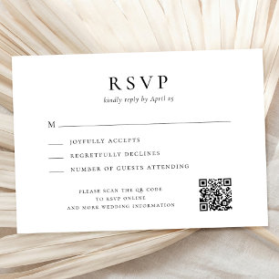 Eenvoudige Moderne Bruiloft RSVP Kaartje