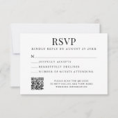 Eenvoudige Moderne Bruiloft RSVP Kaartje (Voorkant)