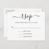 Eenvoudige moderne bruiloft RSVP Uitnodiging Briefkaart (Voorkant / Achterkant)