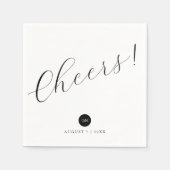 Eenvoudige moderne bruiloft servetten - Proost! (Voorkant)