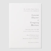 Eenvoudige Moderne Bruiloft Vellum Uitnodigingen (Voorkant)