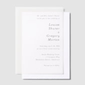 Eenvoudige Moderne Bruiloft Vellum Uitnodigingen (Offset)