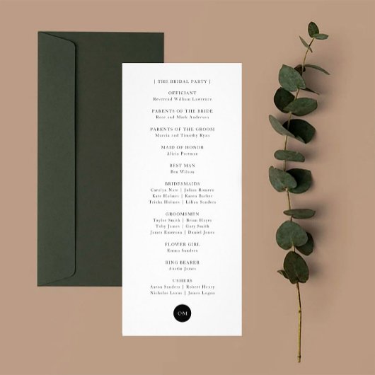 Eenvoudige Moderne Bruiloft Verticaal Programma Ka