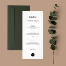 Eenvoudige moderne bruiloft verticale menu Kaarten