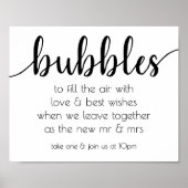 Eenvoudige moderne bubbels | Black Script Party-ge Poster (Voorkant)