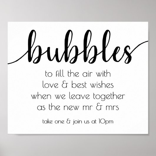 Eenvoudige moderne bubbels | Black Script Party-ge Poster (Voorkant)