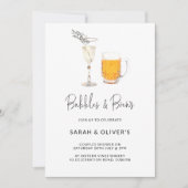 Eenvoudige moderne bubbels & drankjes koppel bruis kaart (Voorkant)