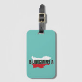 Eenvoudige Moderne Bulgarije kaart Letter Flag Sou Bagagelabel (Voorkant (verticaal))