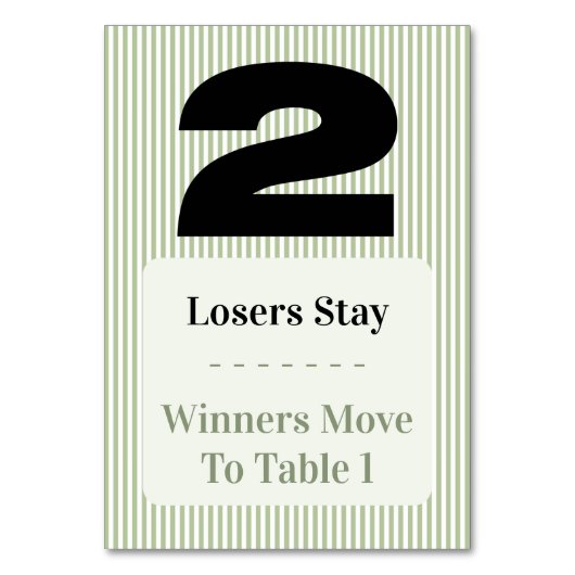 Eenvoudige moderne Bunco-tafel twee kaartenset Kaart (Voorkant)