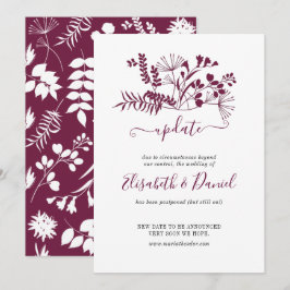 Eenvoudige Moderne Burgundy Trouwupdate Kaart