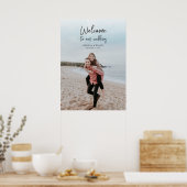 Eenvoudige Moderne Calligrafie Foto Bruiloft Welko Poster (Keuken)