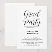 Eenvoudige moderne Calligrafie GraduPartij Kaart (Voorkant / Achterkant)