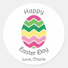 Eenvoudige Moderne Calligrafie Vrolijk Pasen voor  Ronde Sticker