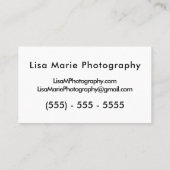 Eenvoudige moderne camera-fotografie visitekaartje (Achterkant)