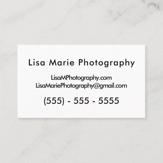 Eenvoudige moderne camera-fotografie visitekaartje (Achterkant)