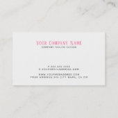 Eenvoudige moderne CEO Specialist Sjabloon Visitekaartje (Achterkant)