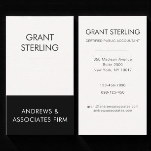 Eenvoudige moderne Certified Public Accountant CPA Visitekaartje