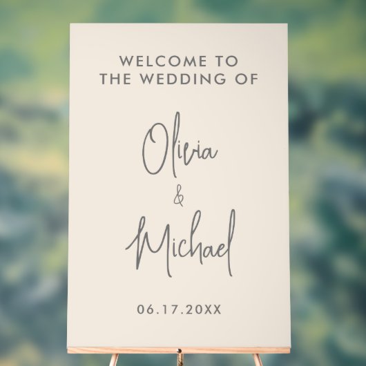 Eenvoudige moderne champagne bruiloft welkom acryl bord (Neutraal)