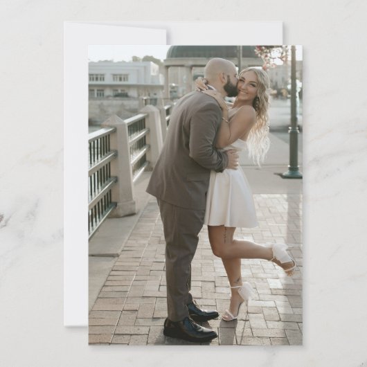 Eenvoudige Moderne Champagne Foto Onderlay Wedding Save The Date (Voorkant)