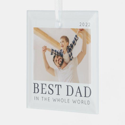 Eenvoudige Moderne Chic Custom Best Pap Foto Glas Ornament (Voorkant links)