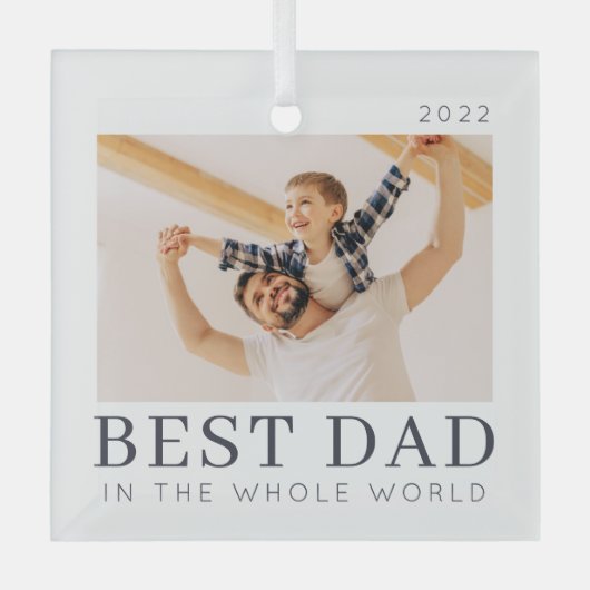 Eenvoudige Moderne Chic Custom Best Pap Foto Glas Ornament (Voorkant)