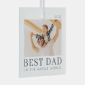 Eenvoudige Moderne Chic Custom Best Pap Foto Glas Ornament (Voorkant Rechts)