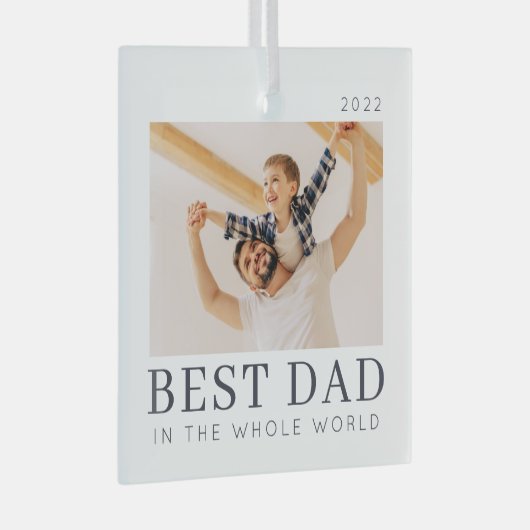 Eenvoudige Moderne Chic Custom Best Pap Foto Glas Ornament (Voorkant Rechts)