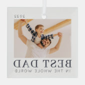 Eenvoudige Moderne Chic Custom Best Pap Foto Glas Ornament (Achterkant)