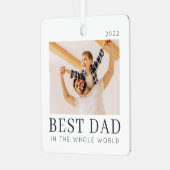 Eenvoudige Moderne Chic Custom Best Pap Foto Metalen Ornament (Voorkant links)