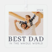 Eenvoudige Moderne Chic Custom Best Pap Foto Metalen Ornament (Achterkant)