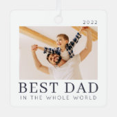 Eenvoudige Moderne Chic Custom Best Pap Foto Metalen Ornament (Voorkant)